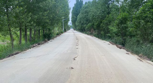 沂源县县乡道项目鲁沟路大修工程水稳基层全线贯通